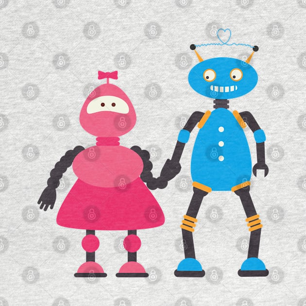 Robot Lovely Couple by Mako Design 